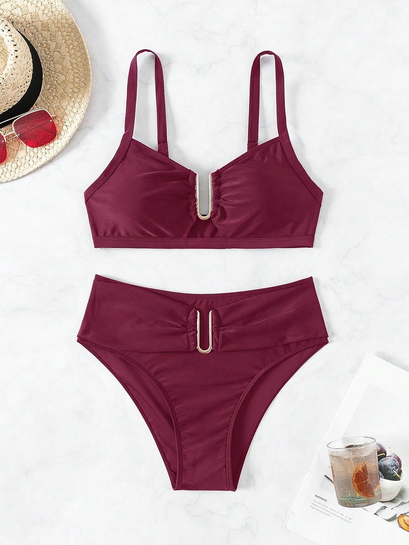 BORDOWE BIKINI STRÓJ KĄPIELOWY 