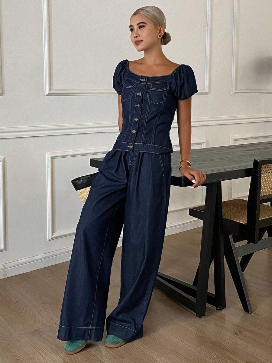 NIEBIESKI TOP JEANS 