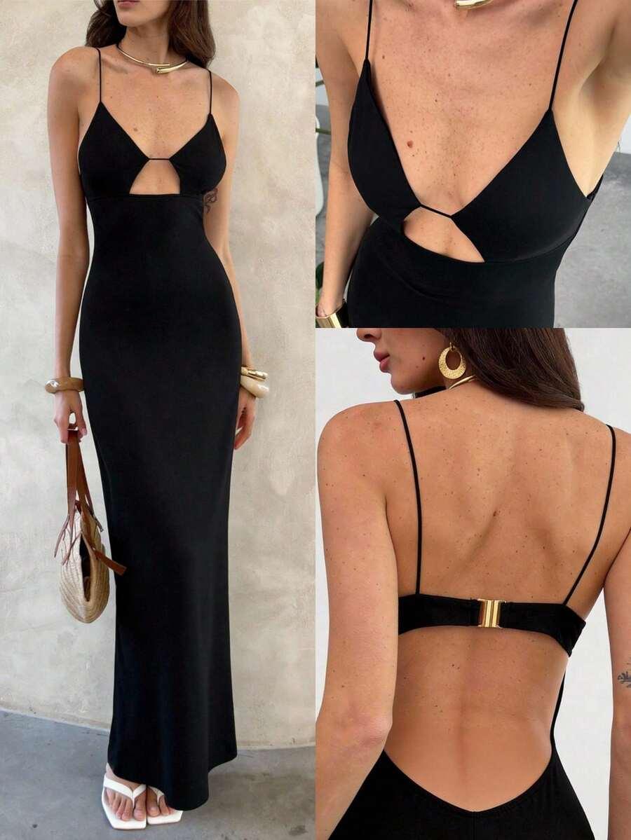 czarna maxi sukienka