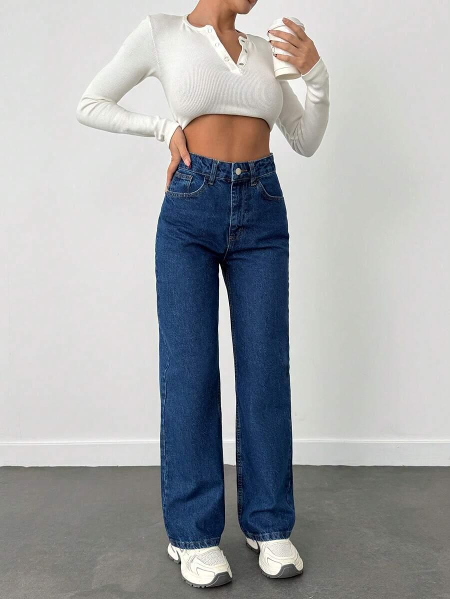 SPODNIE JEANS WYSOKI STAN