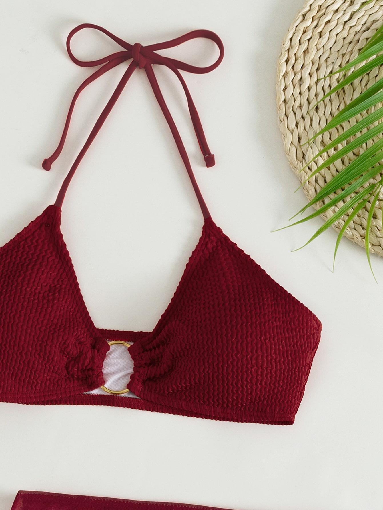 trzyczęściowy komplet bikini pareo