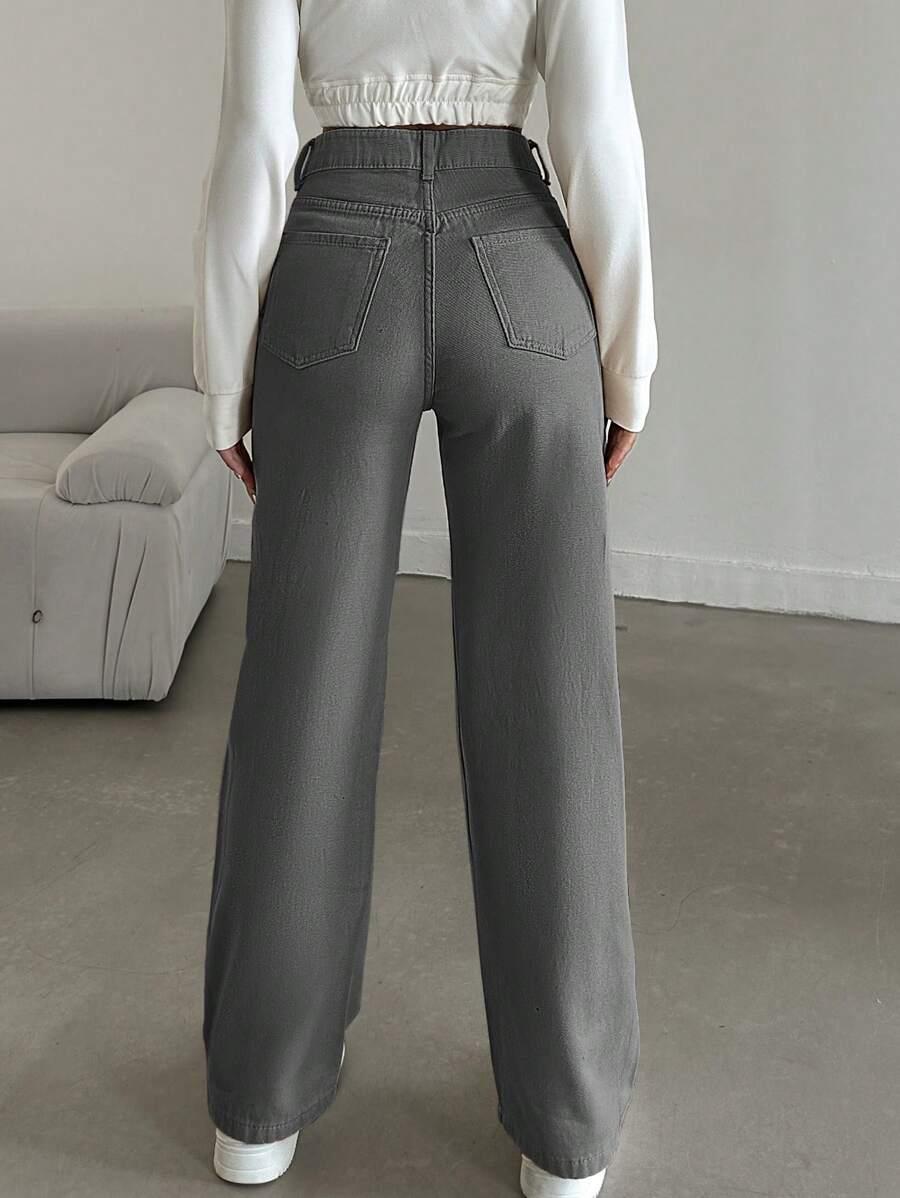 SZARE SPODNIE JEANS
