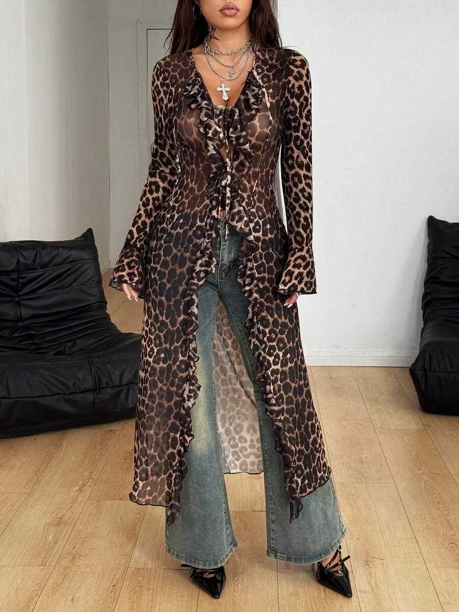 długa bluzka animal print