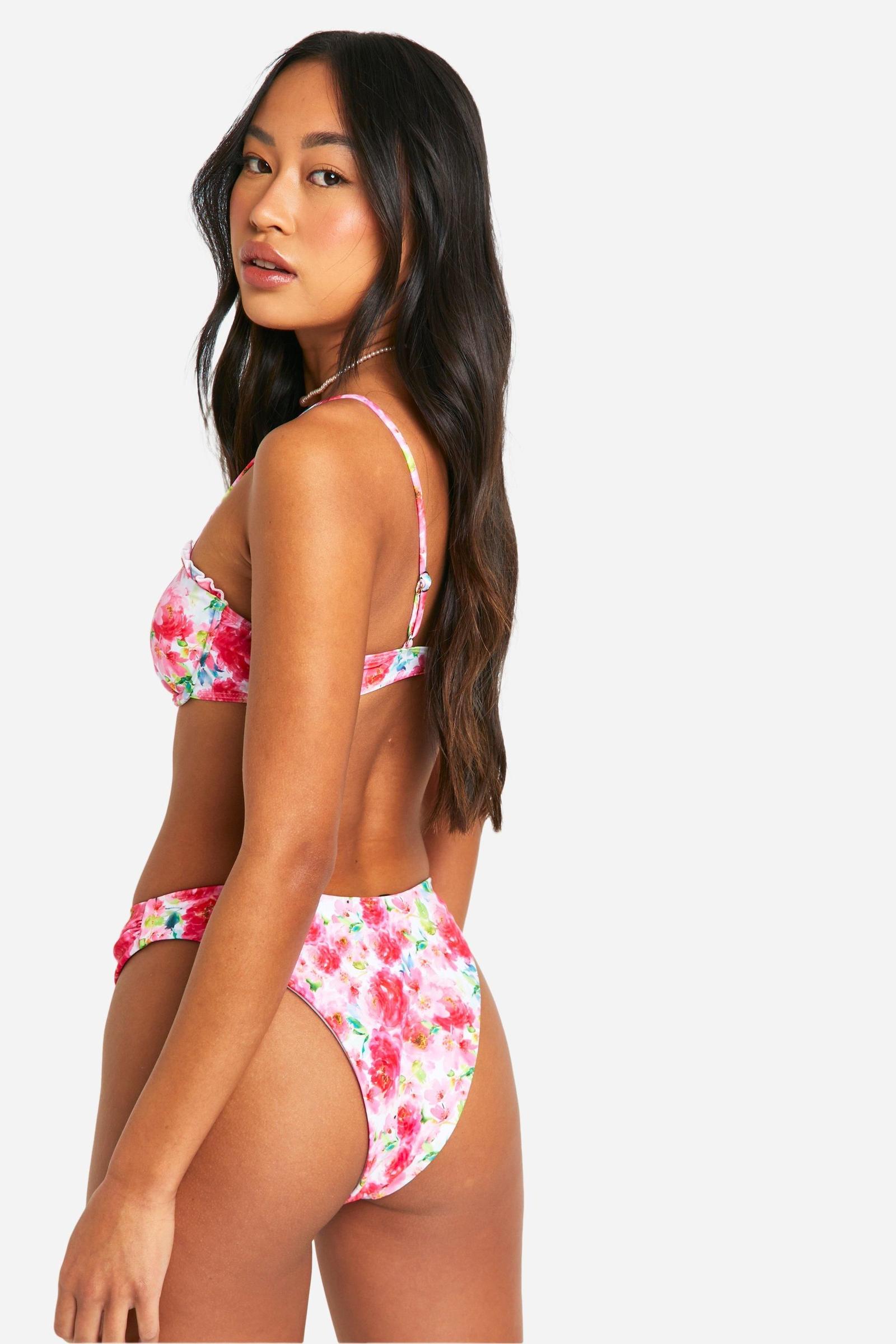 dół od bikini wzór kwiaty 