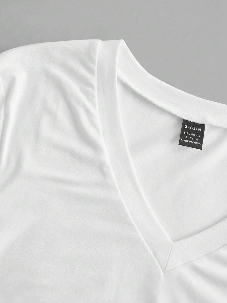 BIAŁA BLUZKA V-NECK