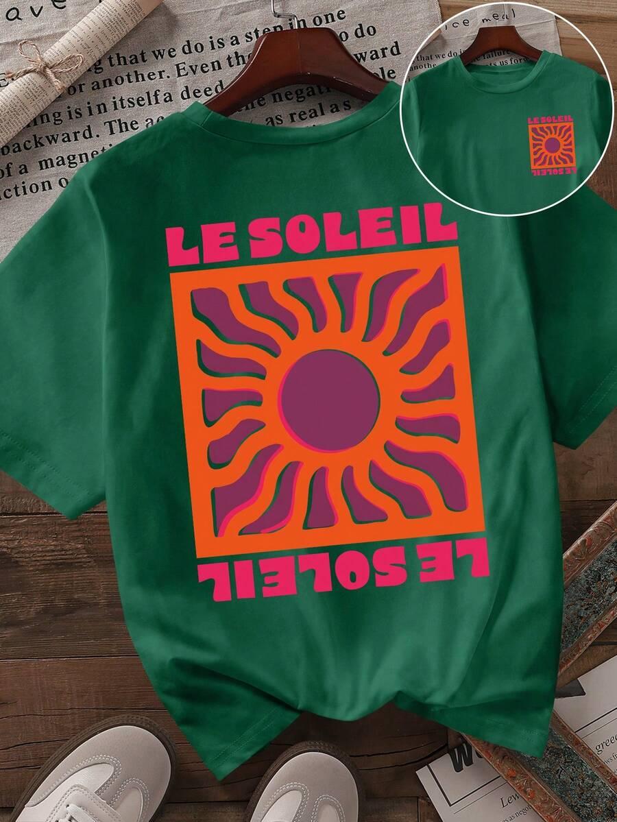 zielony t-shirt nadruk