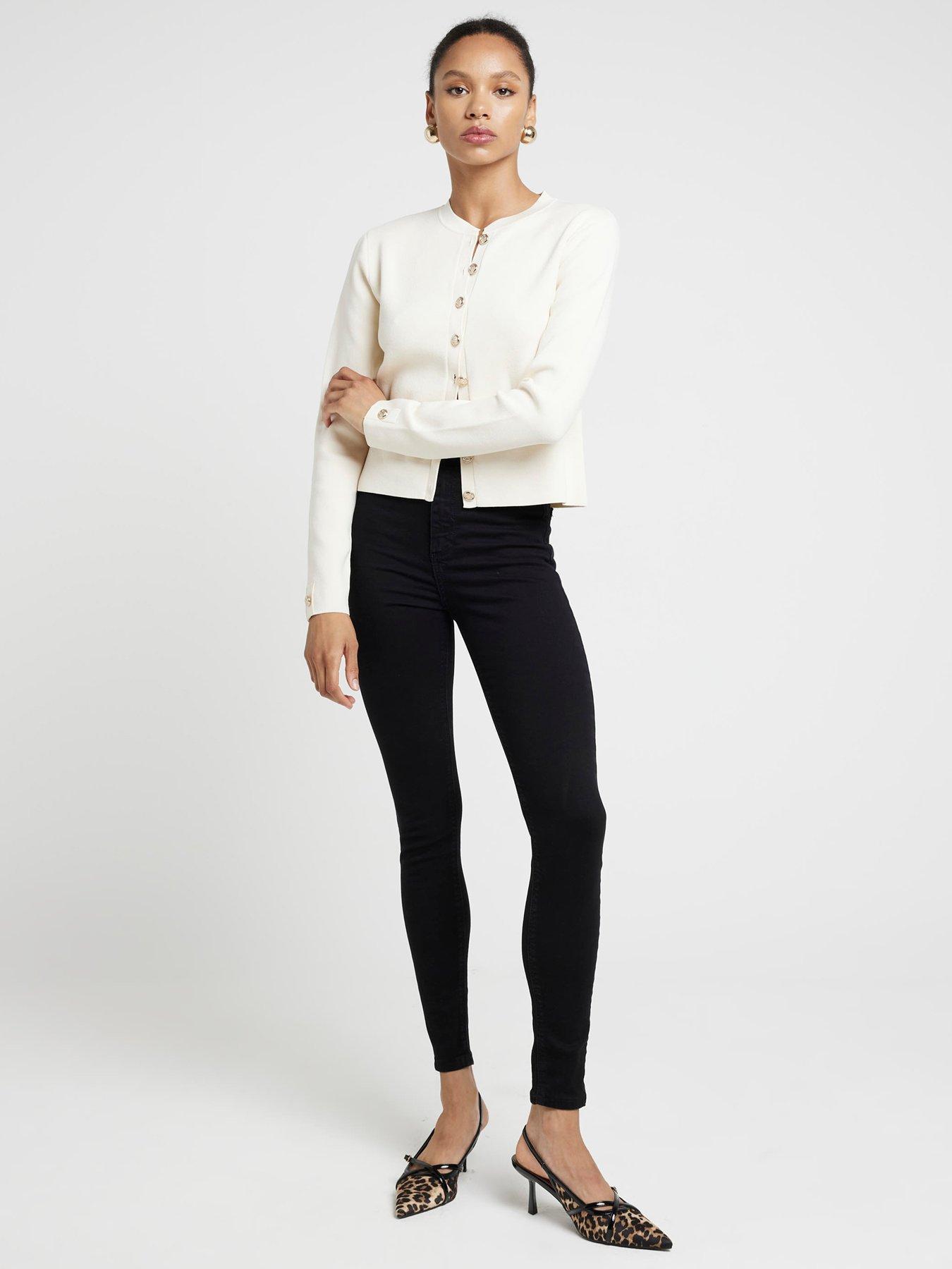 RIVER ISLAND JEANSY SKINNY WYSOKI STAN