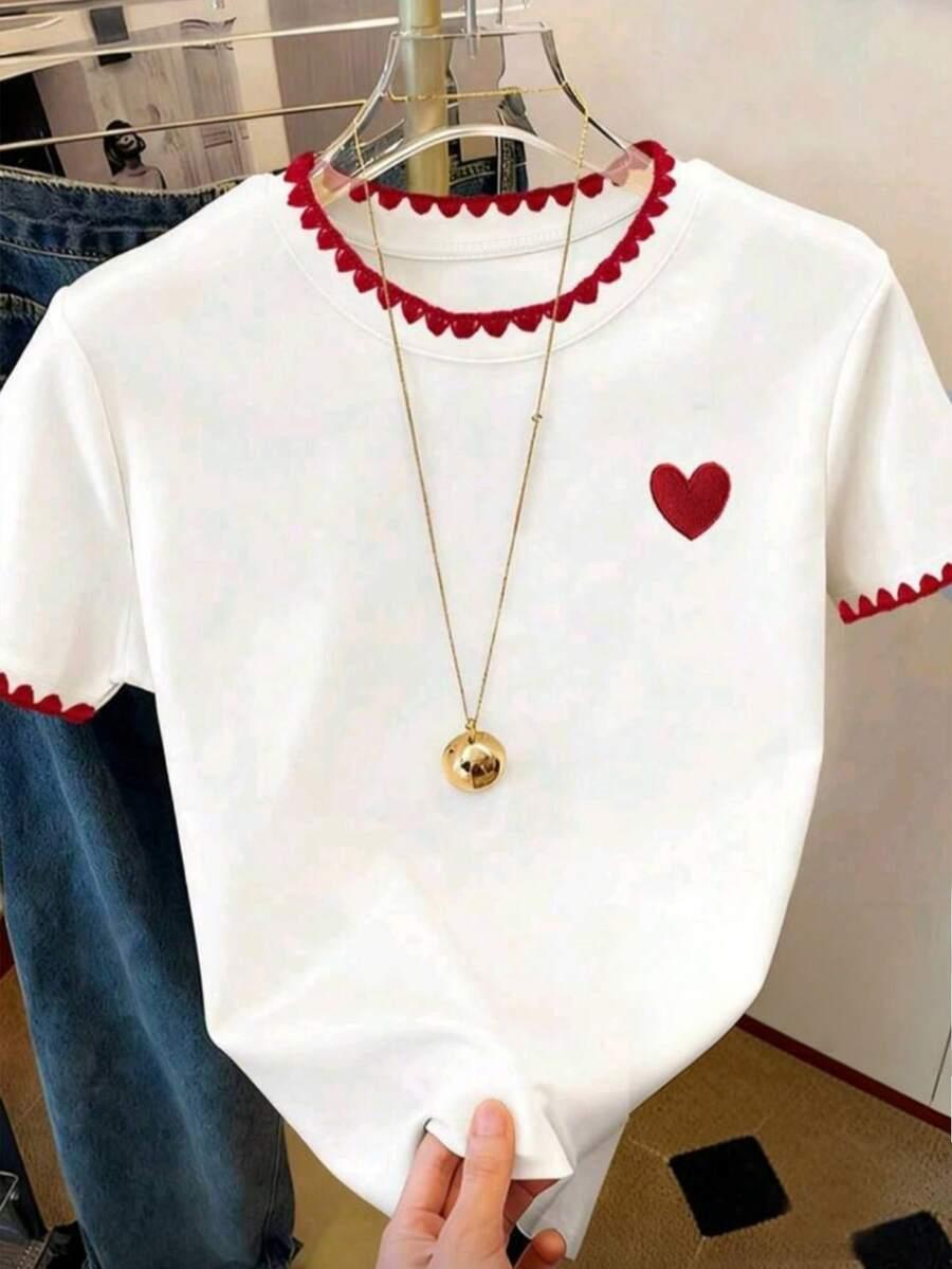 BIAŁY T-SHIRT OKRĄGŁY DEKOLT
