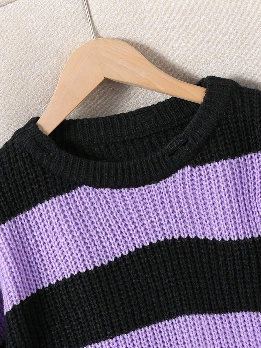 sweter wzór paski ripped