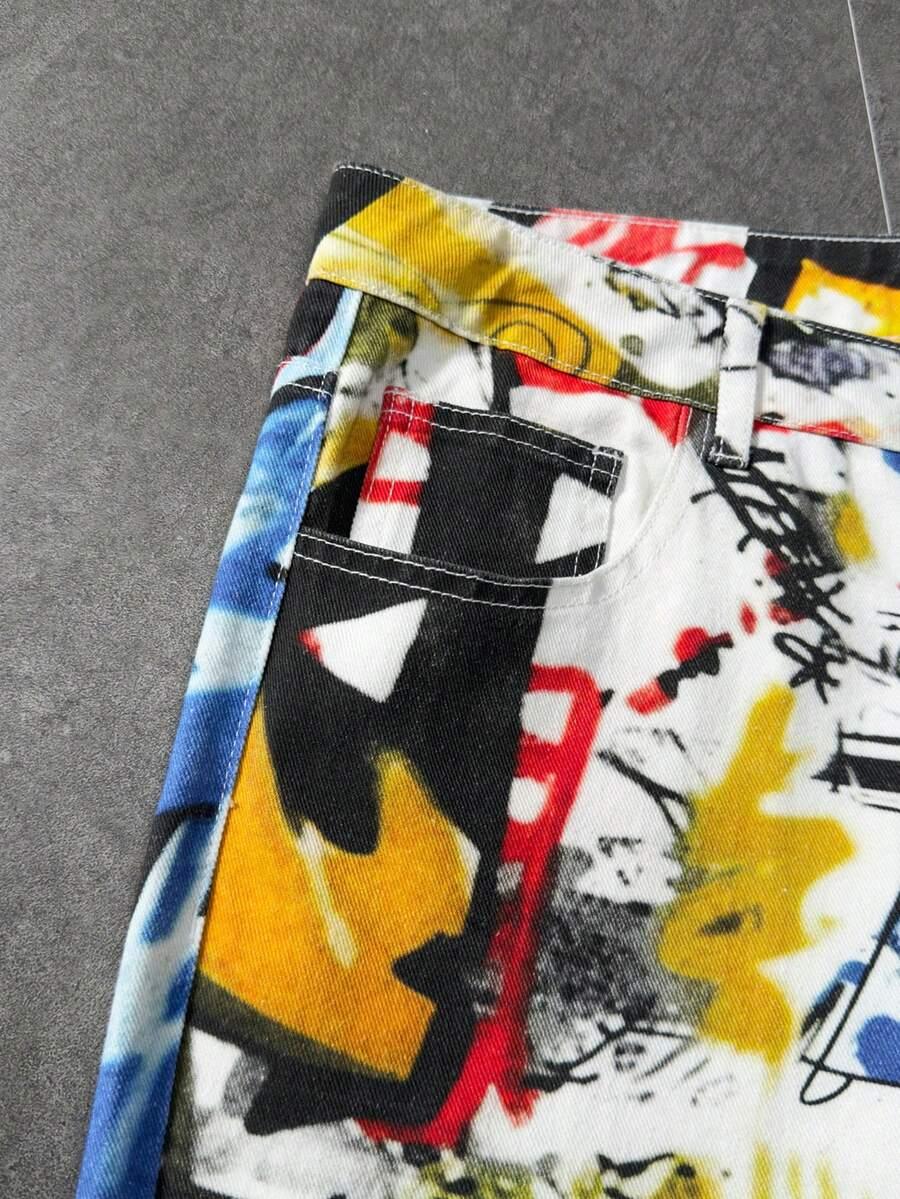 SPODNIE JEANS NADRUK