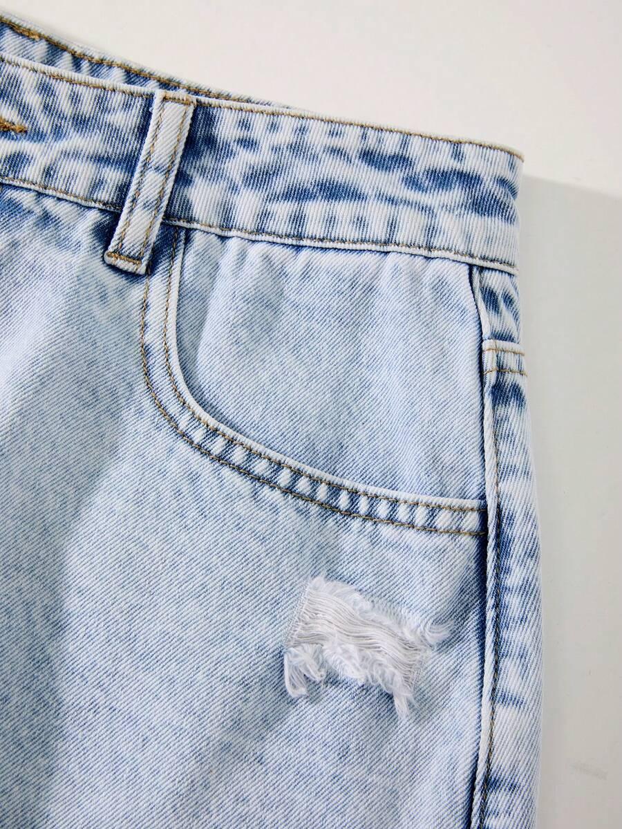 spodenki jeans przetarcia