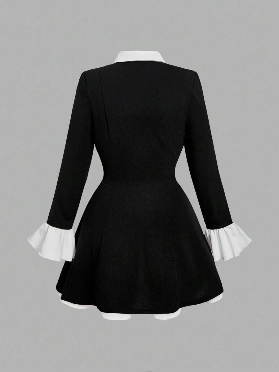 mini sukienka kołnierzyk 