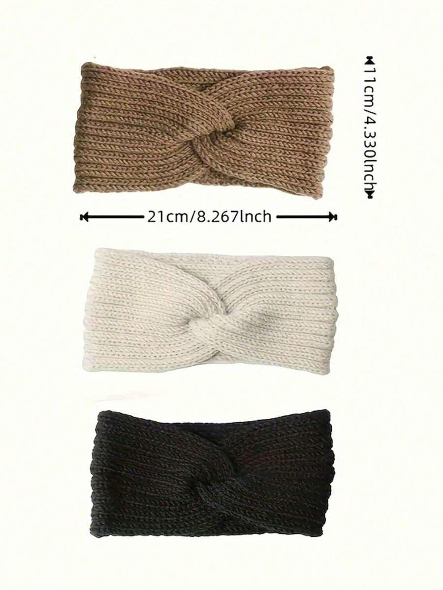 czarna opaska na głowę 3-pack