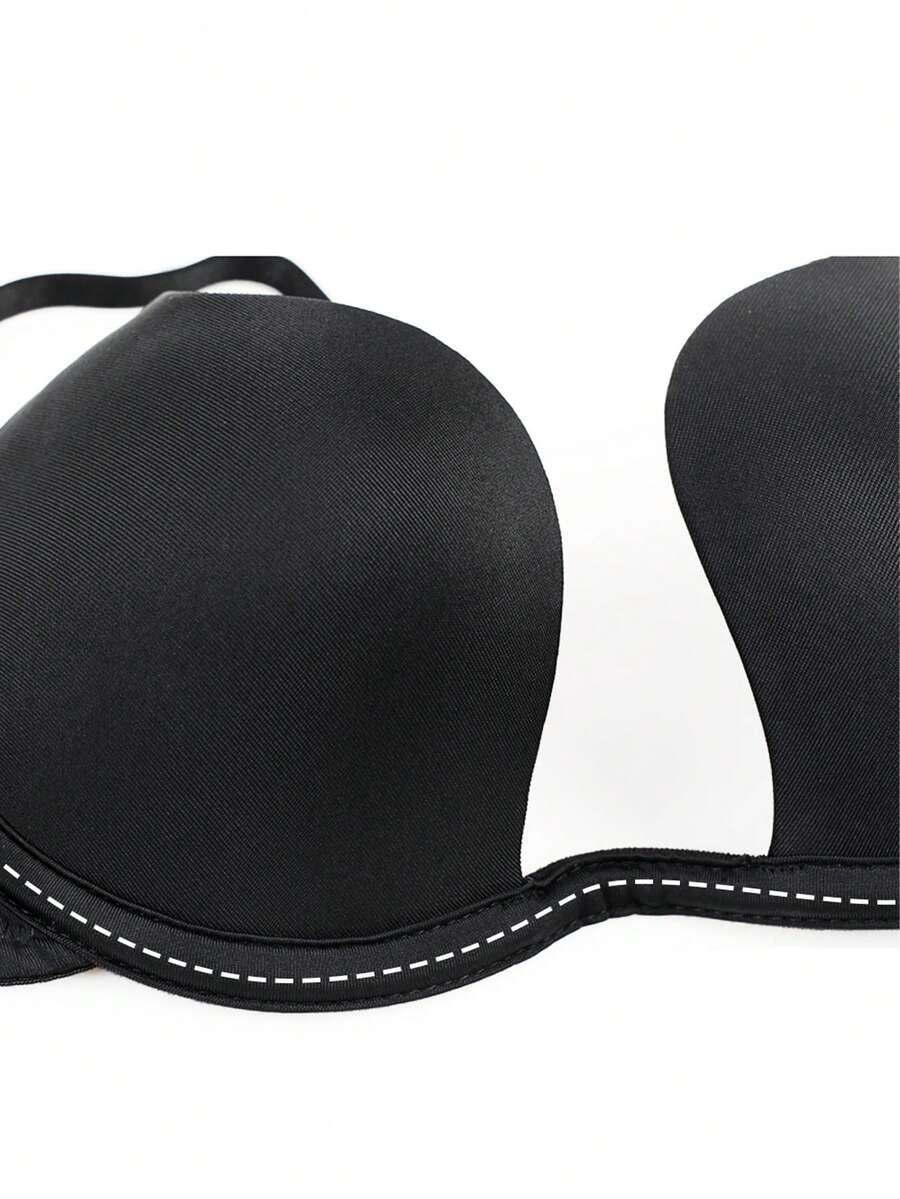 CZARNY GŁADKI BIUSTONOSZ PUSH-UP