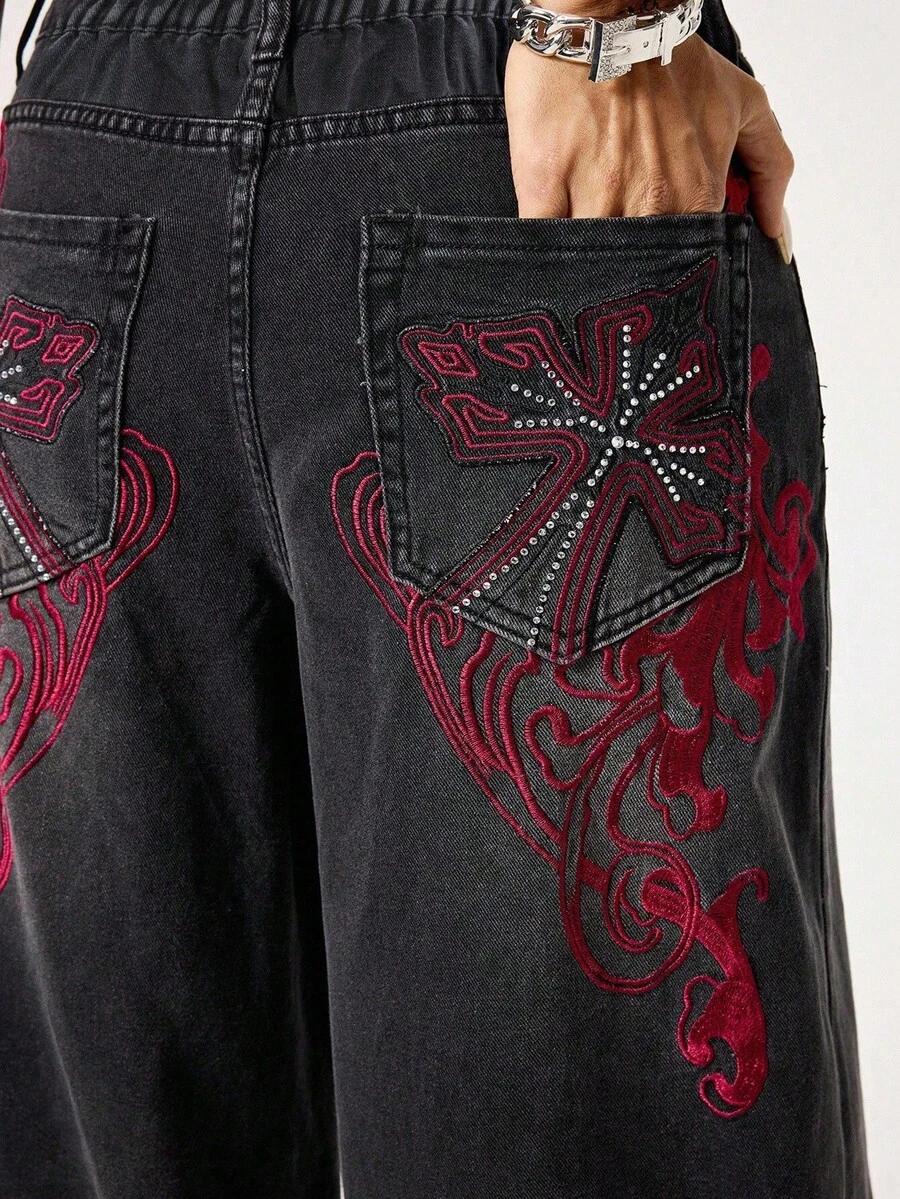 CZARNE SPODNIE JEANS
