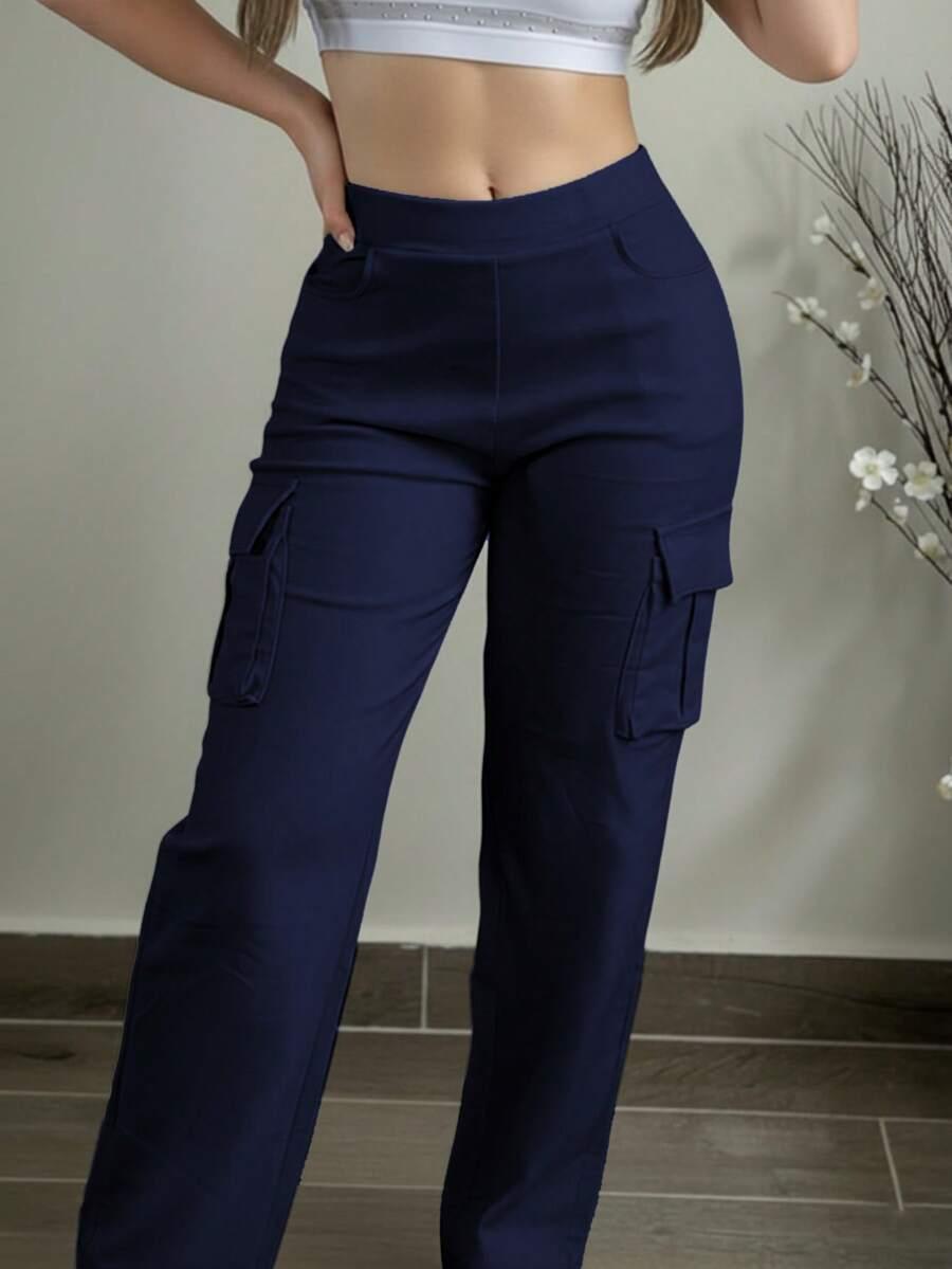 granatowe spodnie casual