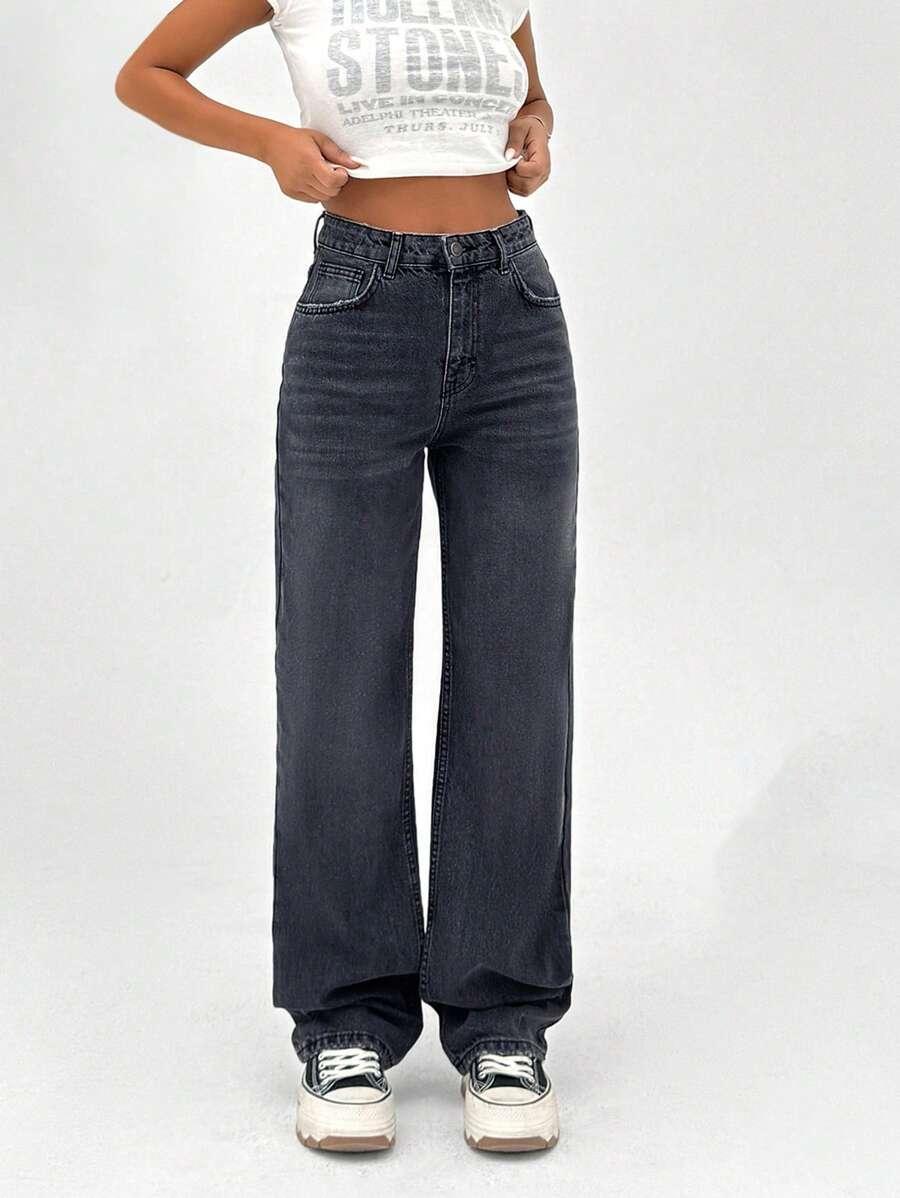 CZARNE SPODNIE JEANS
