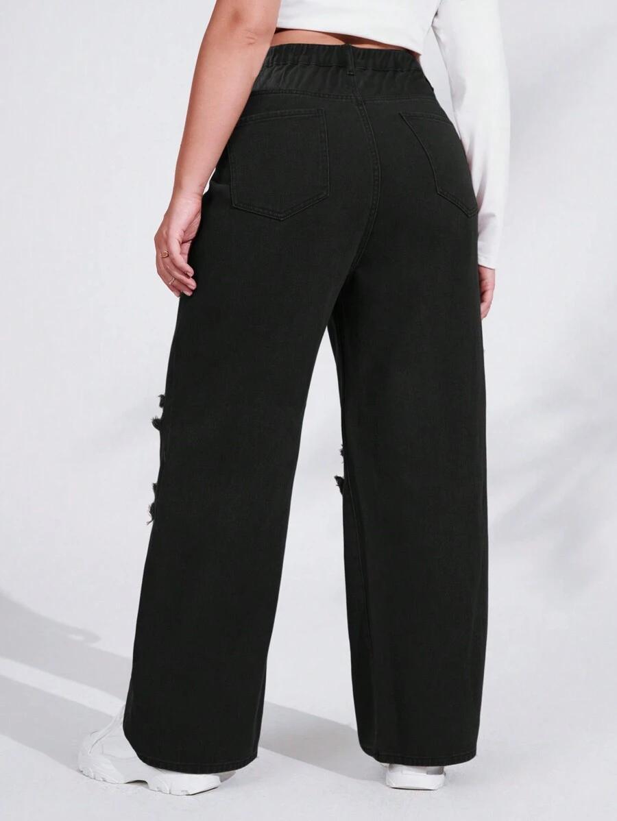 CZARNE SPODNIE JEANS