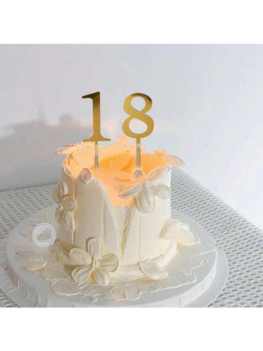 złota ozdoba na tort cyfry 9 szt