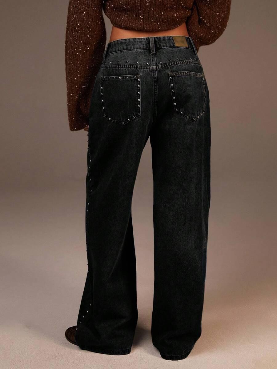 CZARNE SPODNIE JEANS