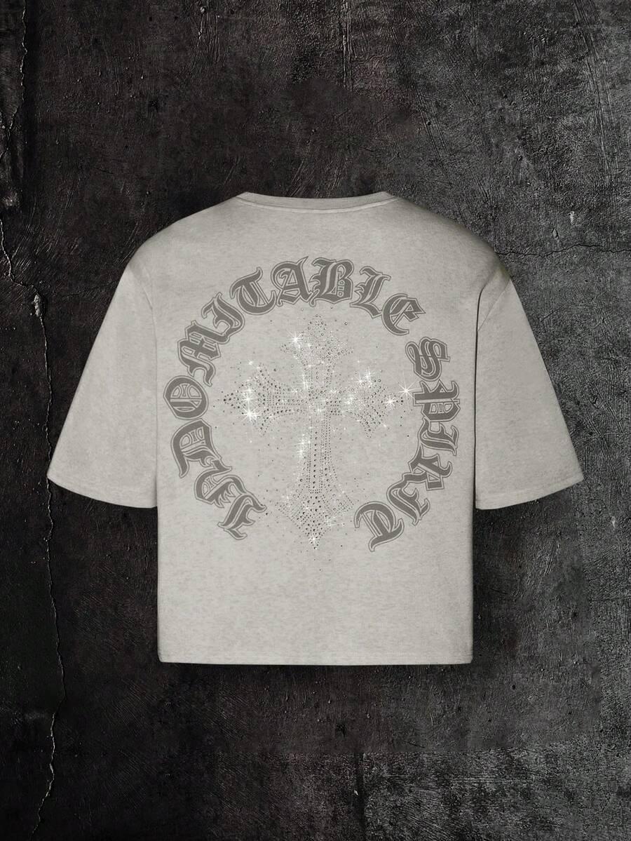 szary t-shirt zdobienie