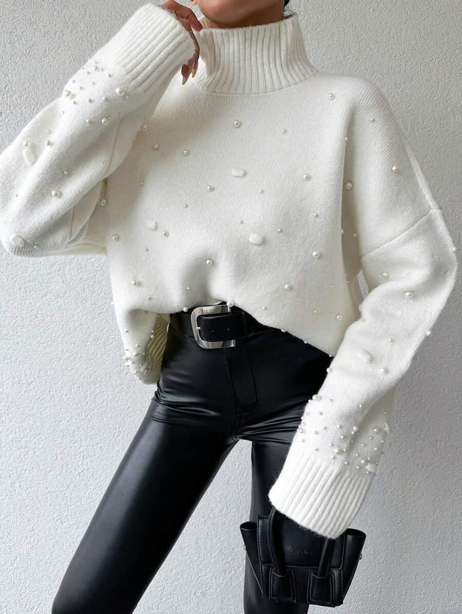 SWETER PEREŁKI ZDOBIENIE GOLF