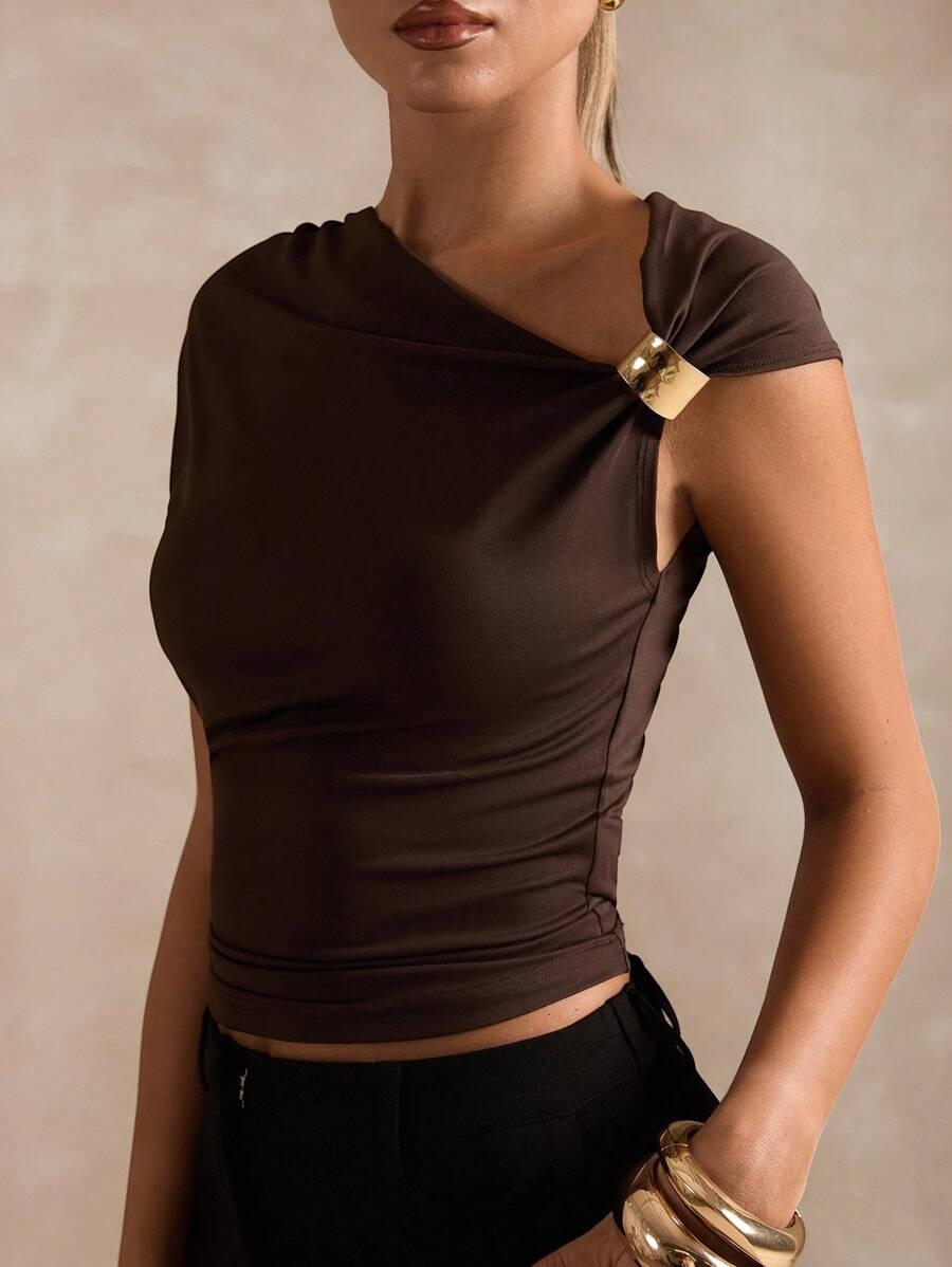 BRĄZOWY TOP CASUAL
