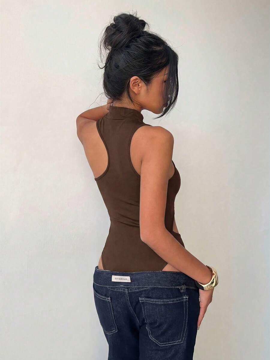 brązowe body asymetryczne