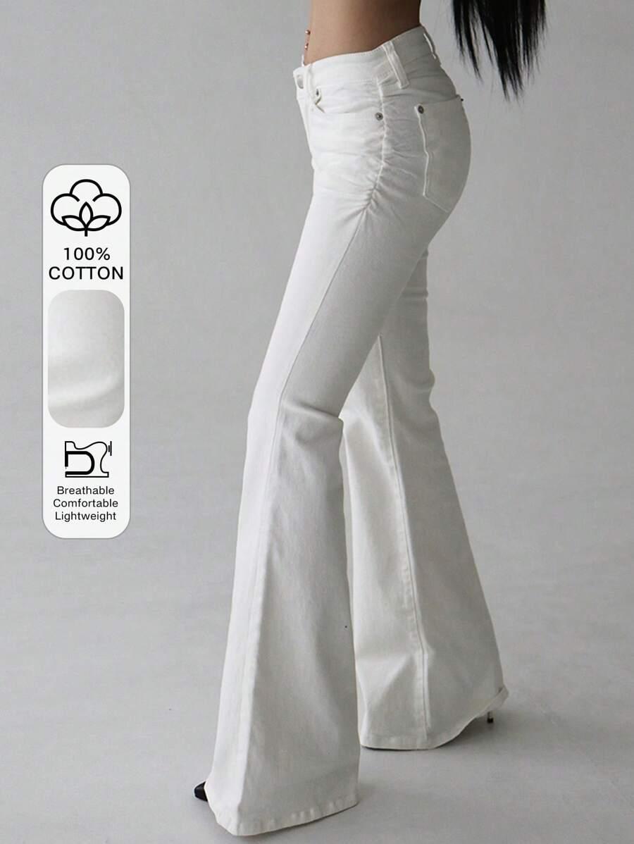 BIAŁE SPODNIE JEANS