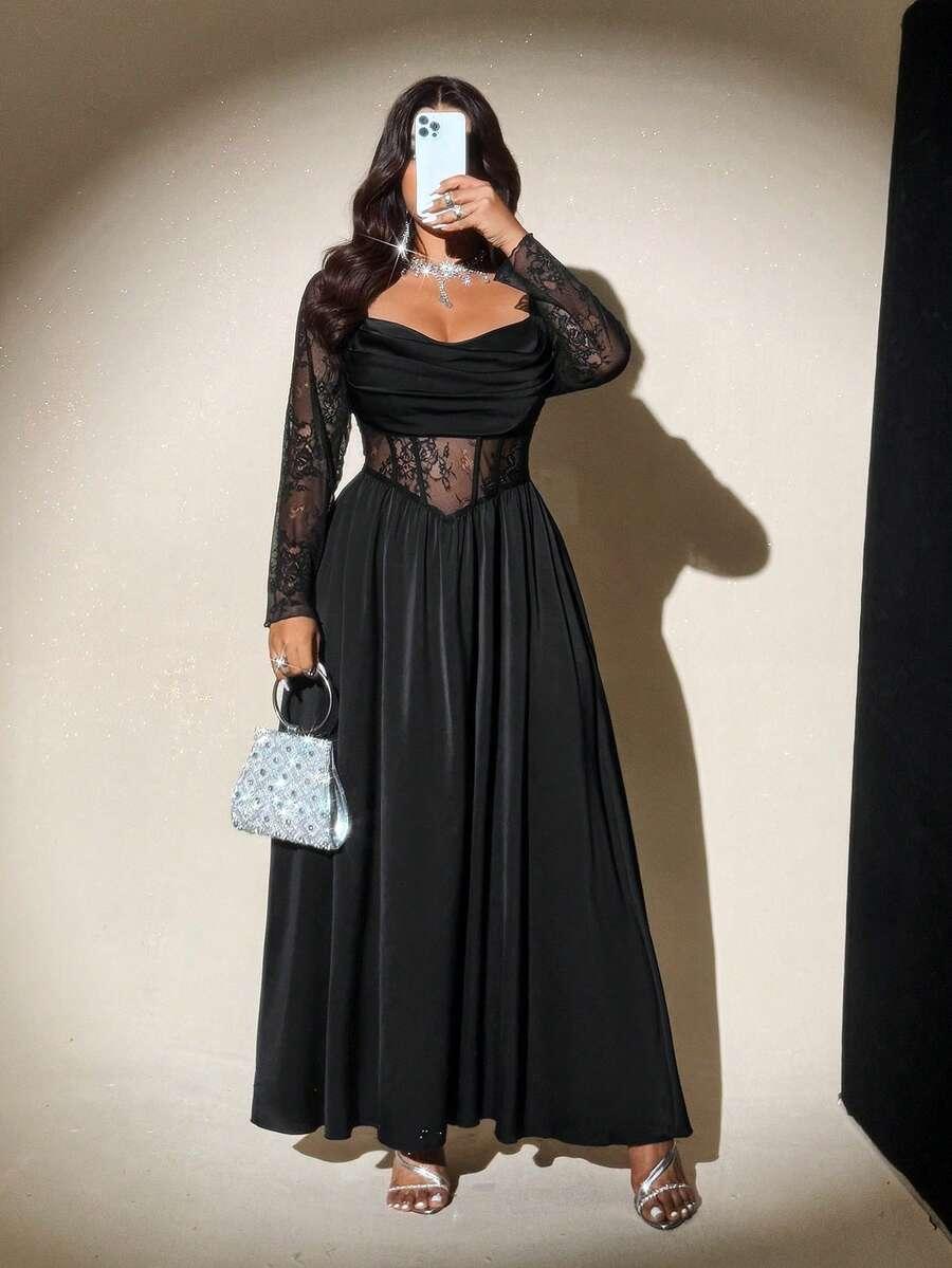czarna maxi sukienka