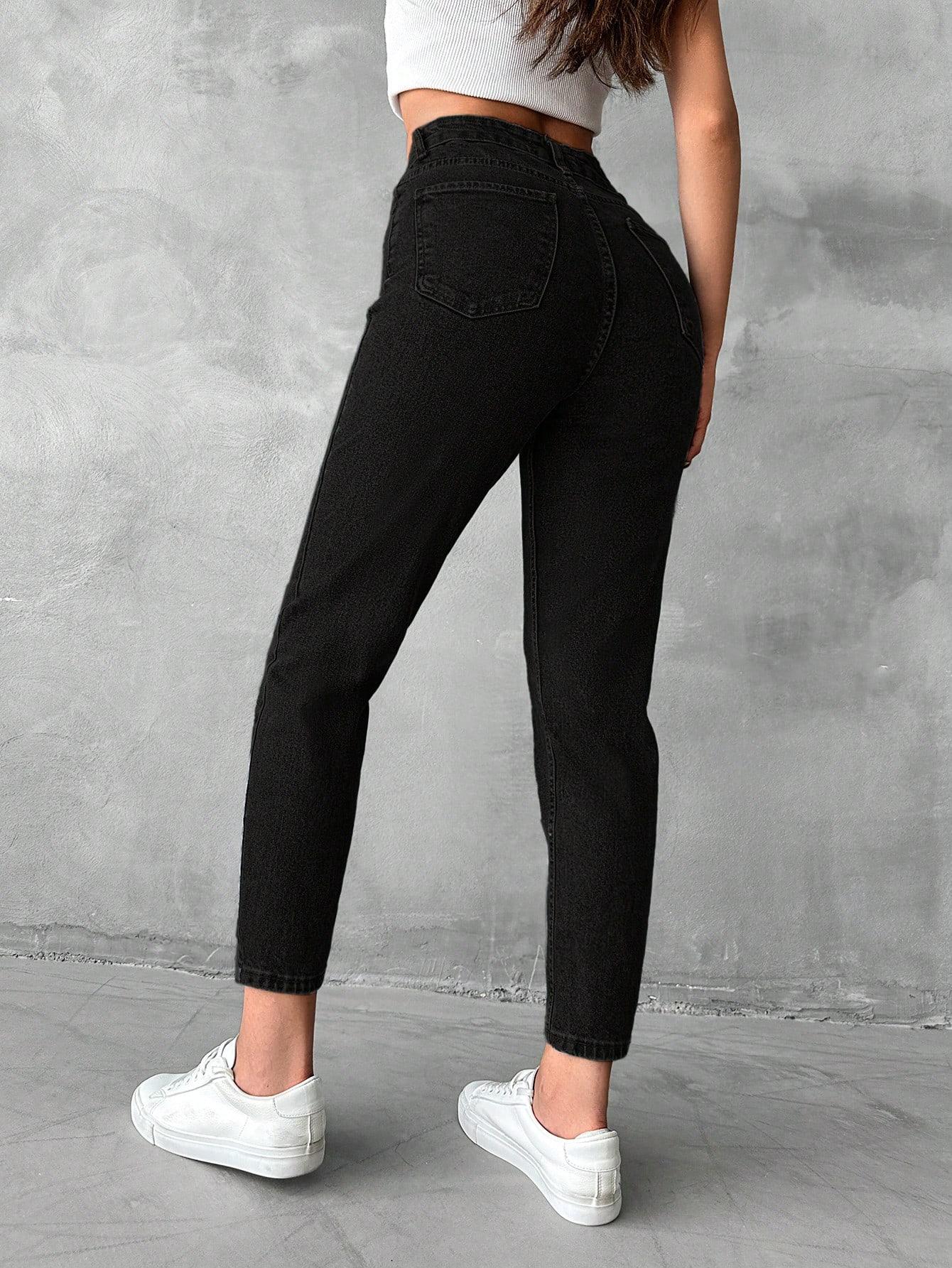 CZARNE SPODNIE JEANS