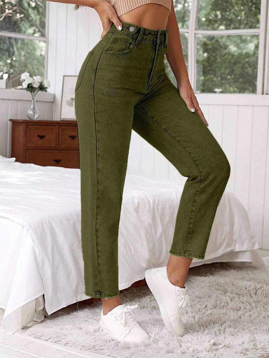 ZIELONE SPODNIE JEANS 