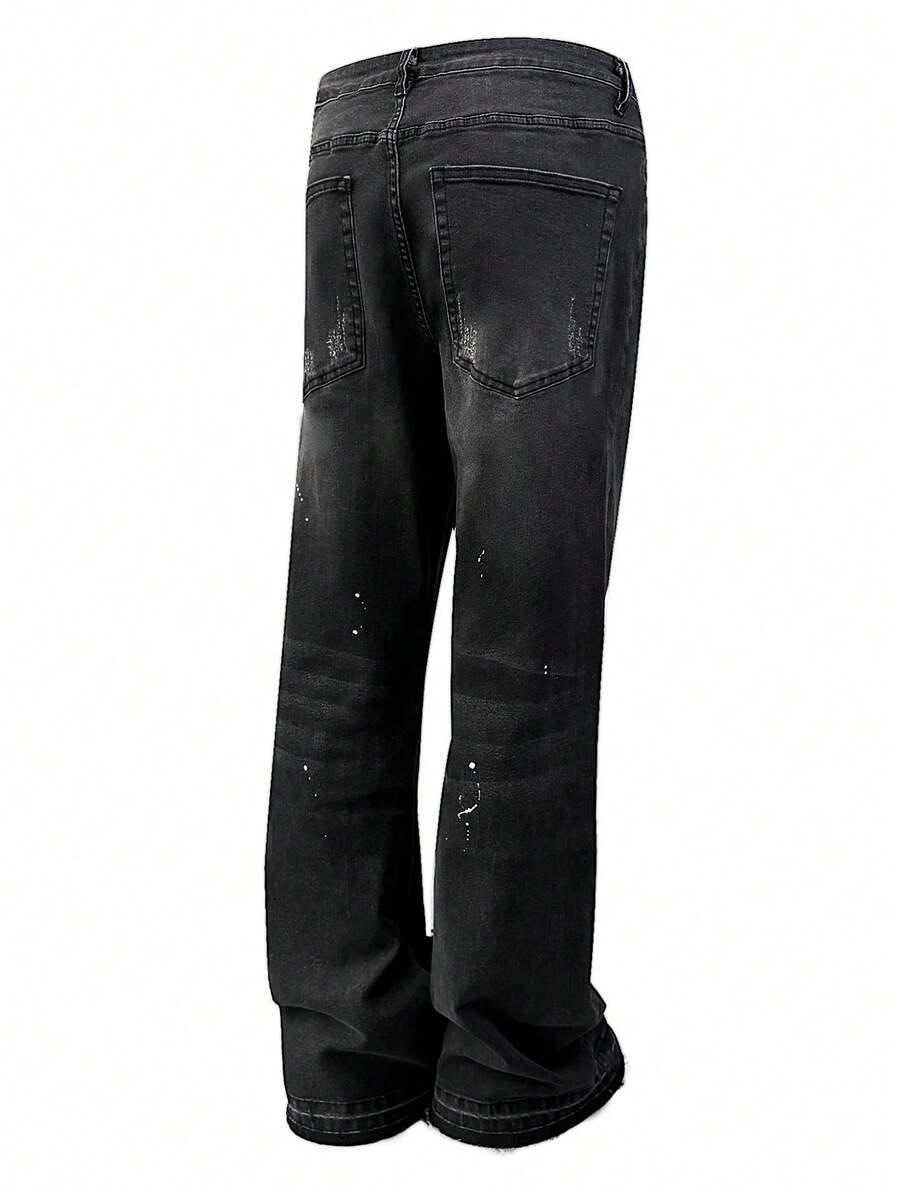 spodnie jeans ripped print