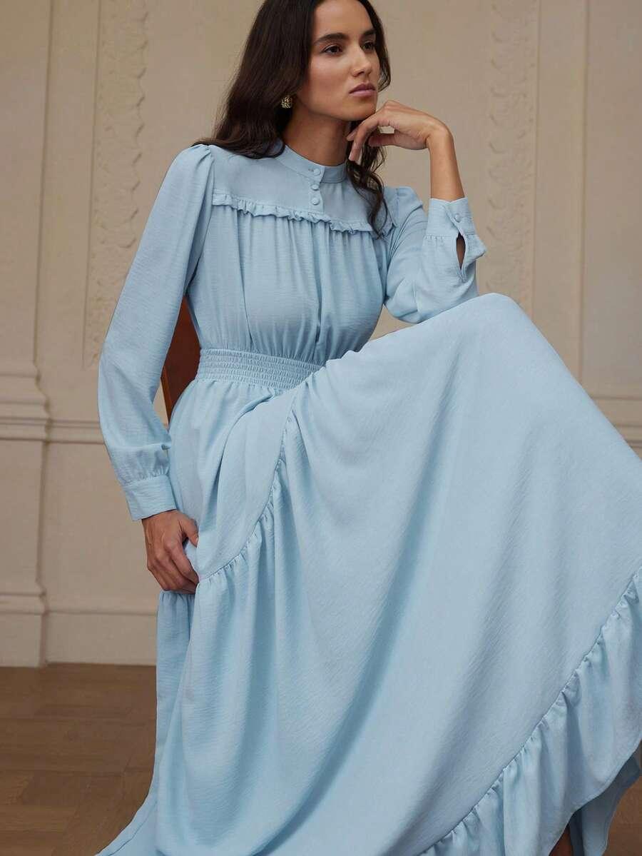 niebieska maxi sukienka 