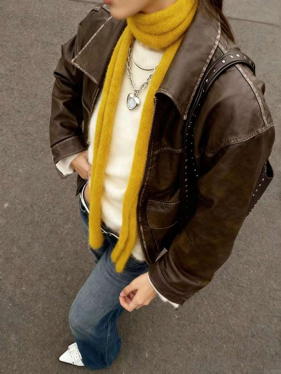 żółty szalik casual