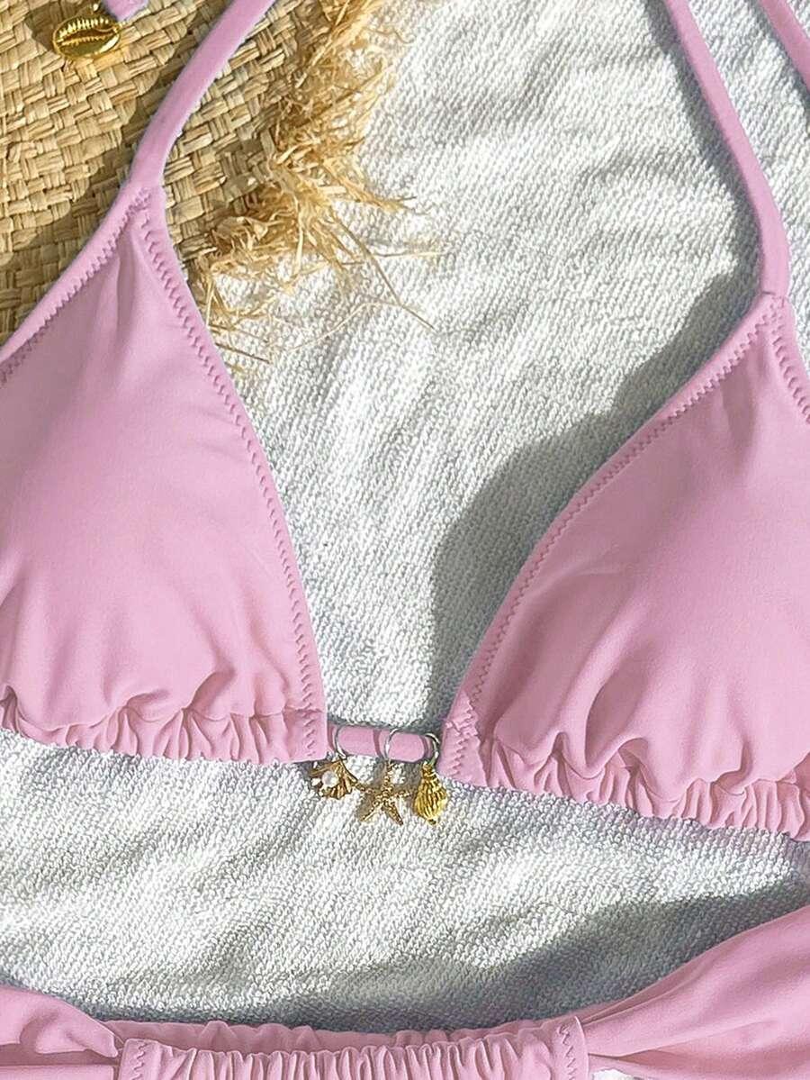 różowa góra od bikini