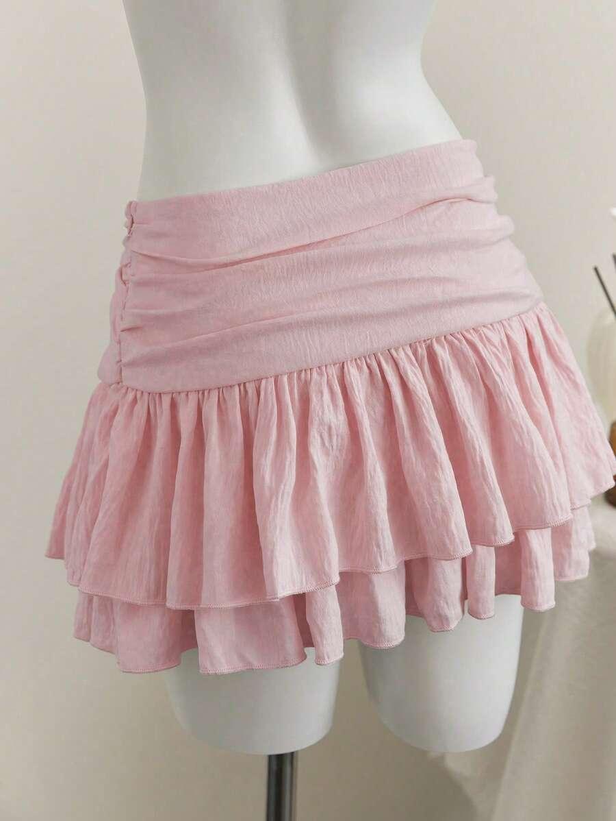 mini spódnica zamek falbany