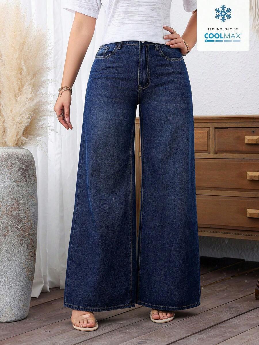 GRANATOWE SPODNIE JEANS