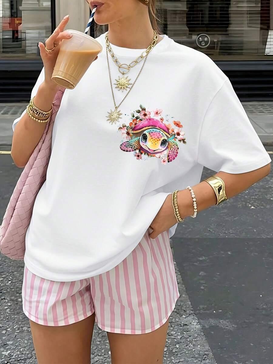 BIAŁY T-SHIRT PRINT
