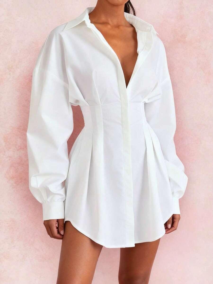 biała bluzka v-neck