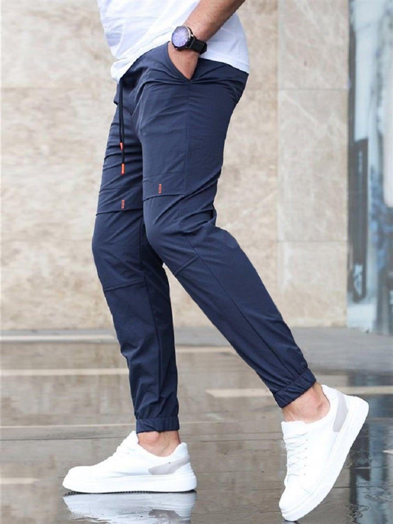 GRANATOWE SPODNIE CASUAL