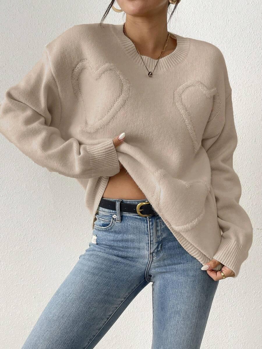 beżowy dzianinowy sweter 