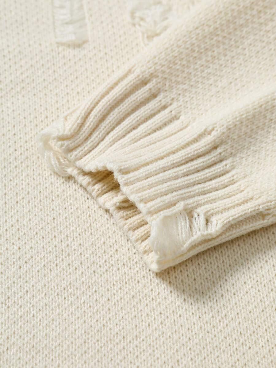beżowy sweter długi rękaw