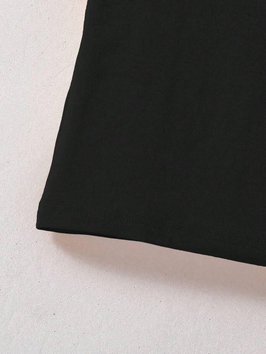czarny t-shirt casual