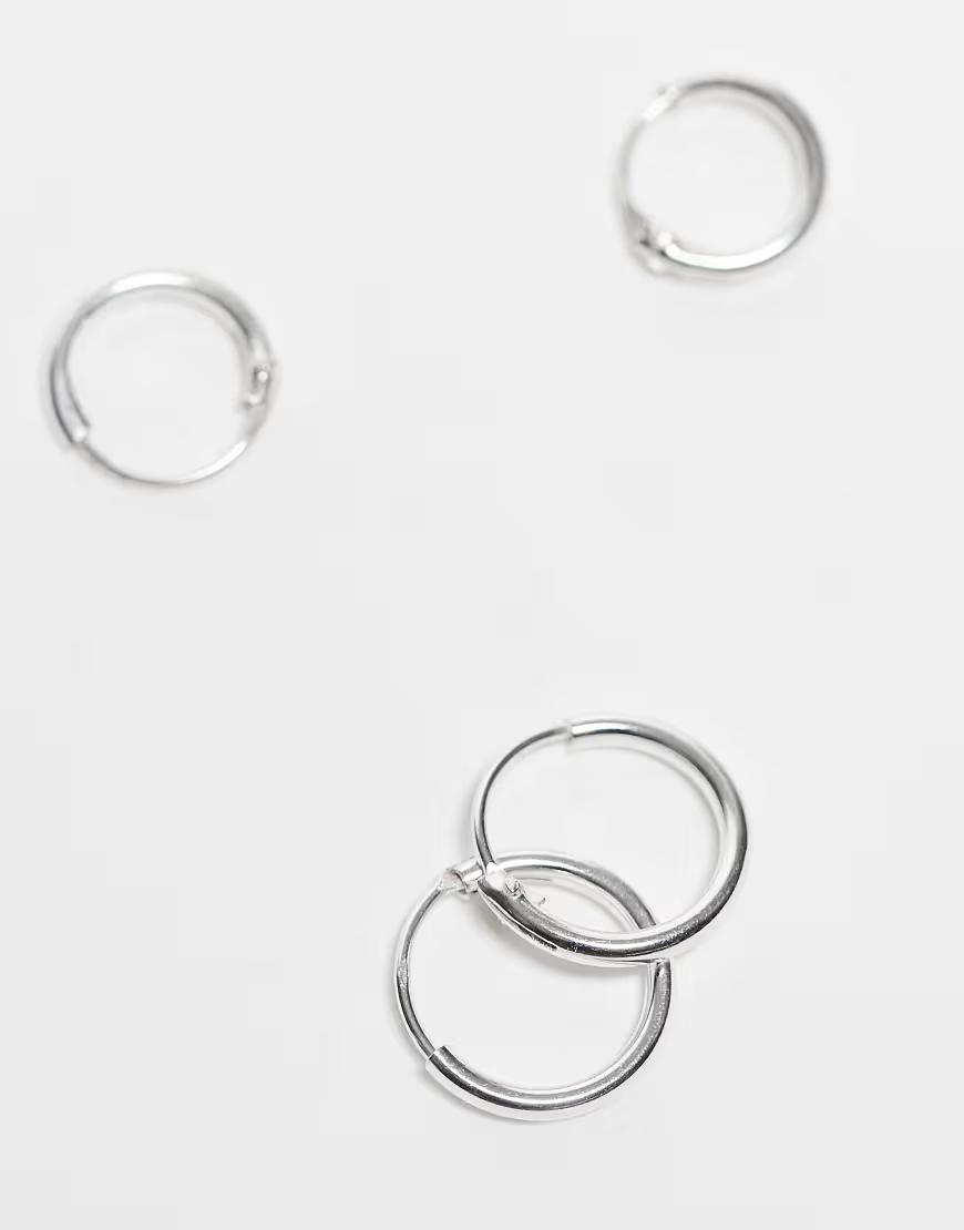srebrne kolczyki 4-pack