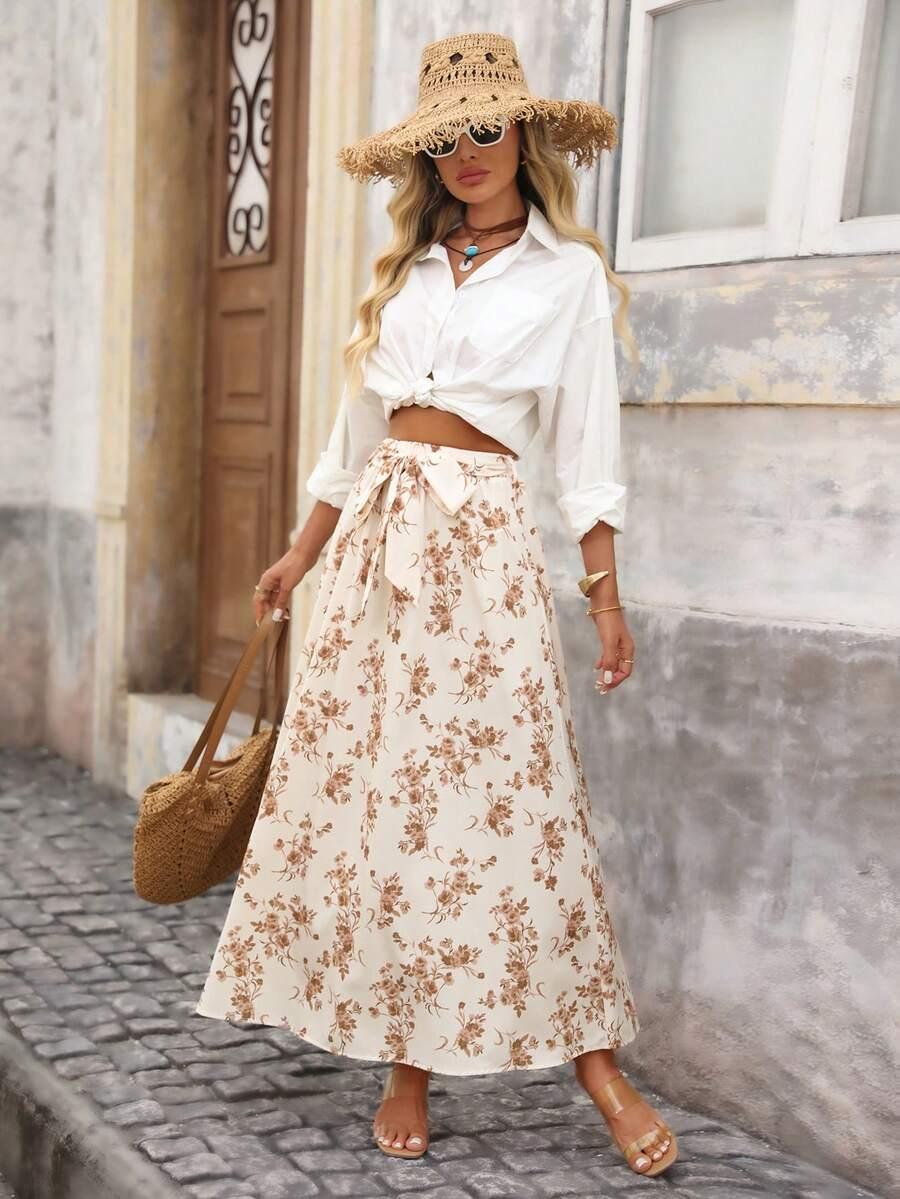 spódnica kwiaty wzór