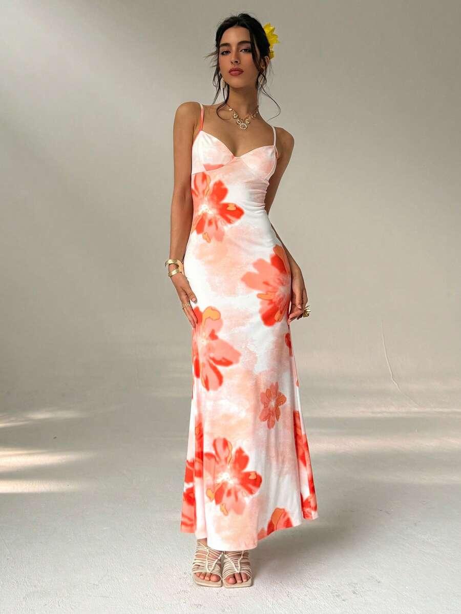 SUKIENKA MAXI W KWIATY 