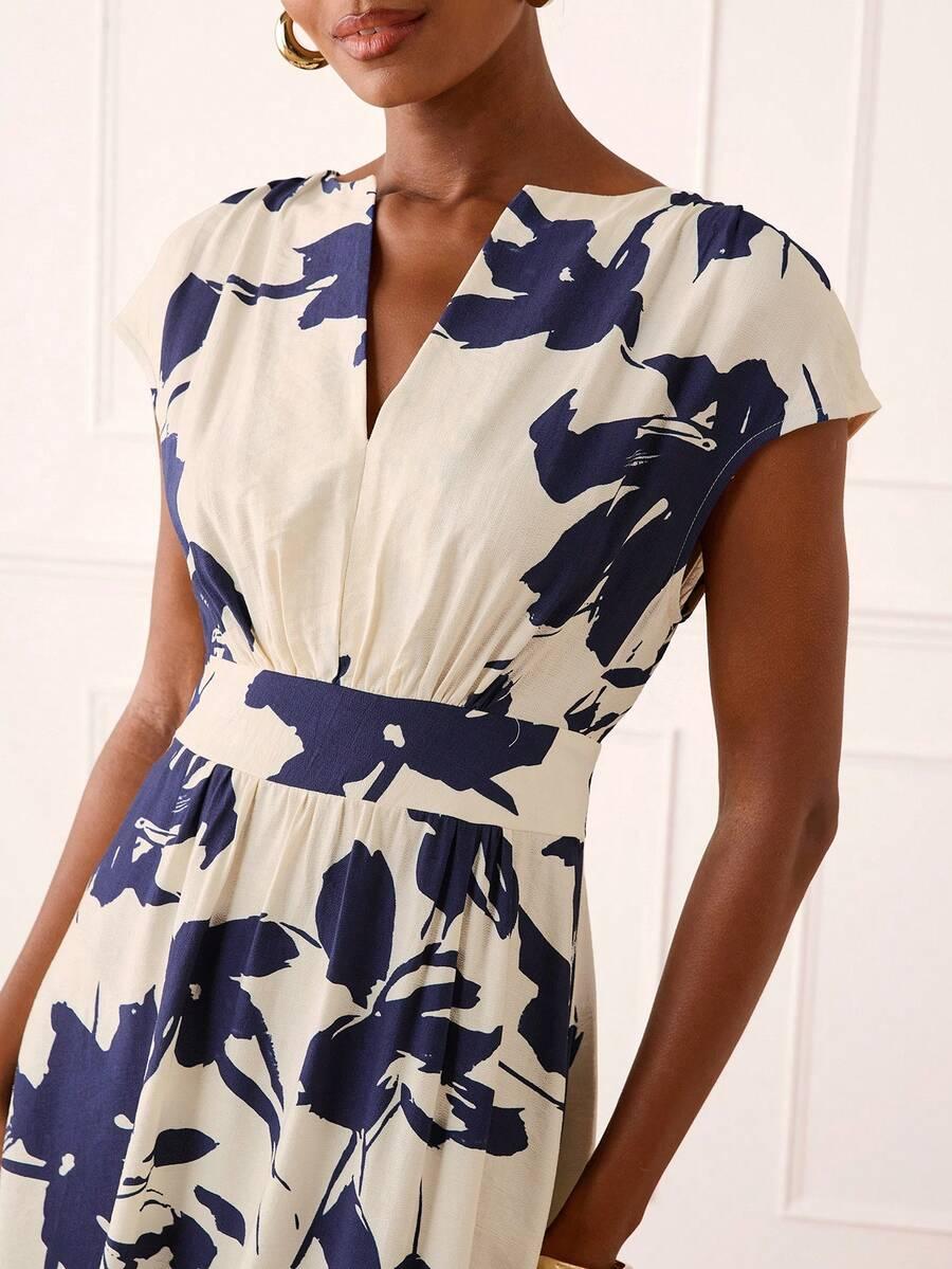 sukienka v-neck print
