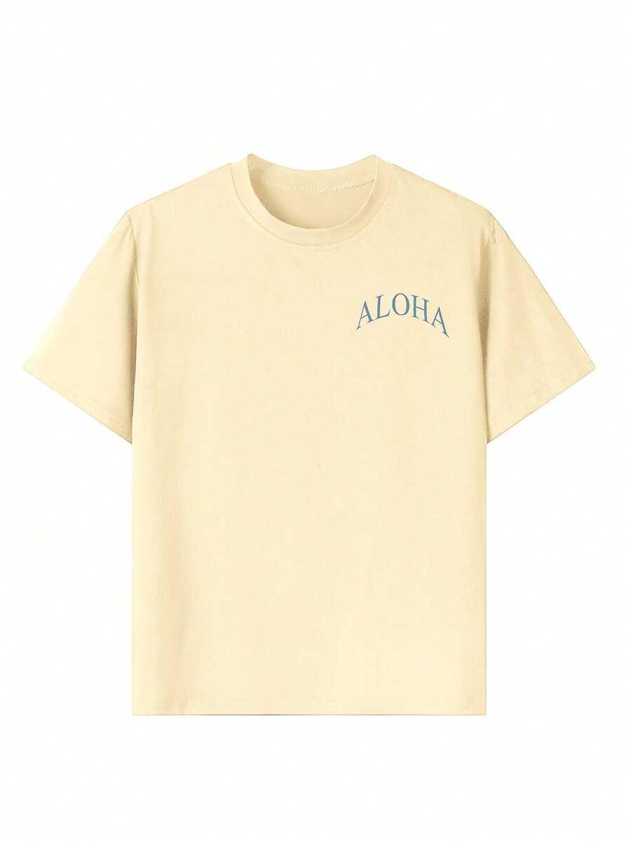 ŻÓŁTY T-SHIRT NADRUK