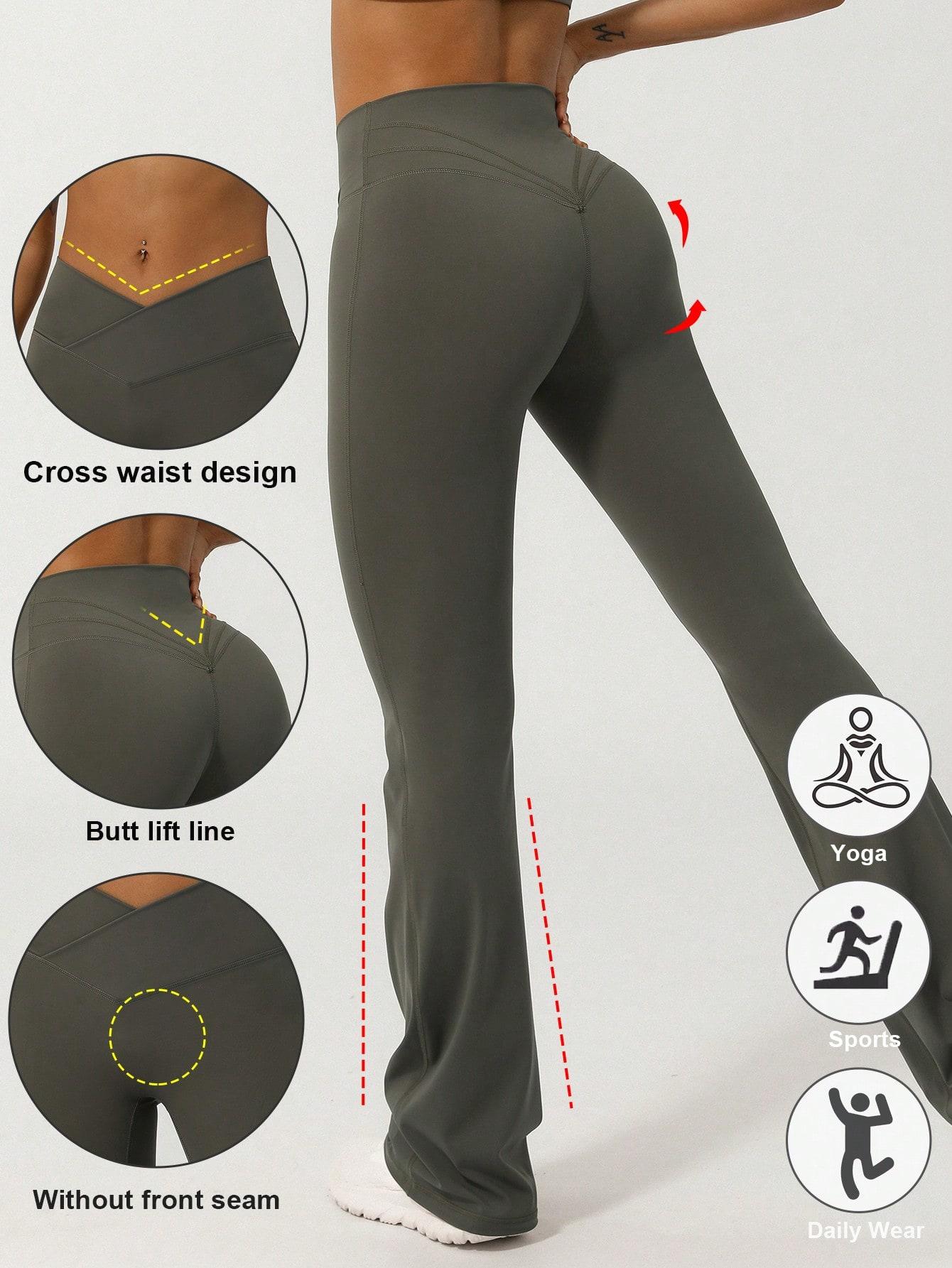 zielone legginsy dzwony